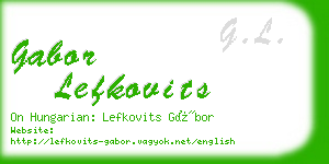 gabor lefkovits business card